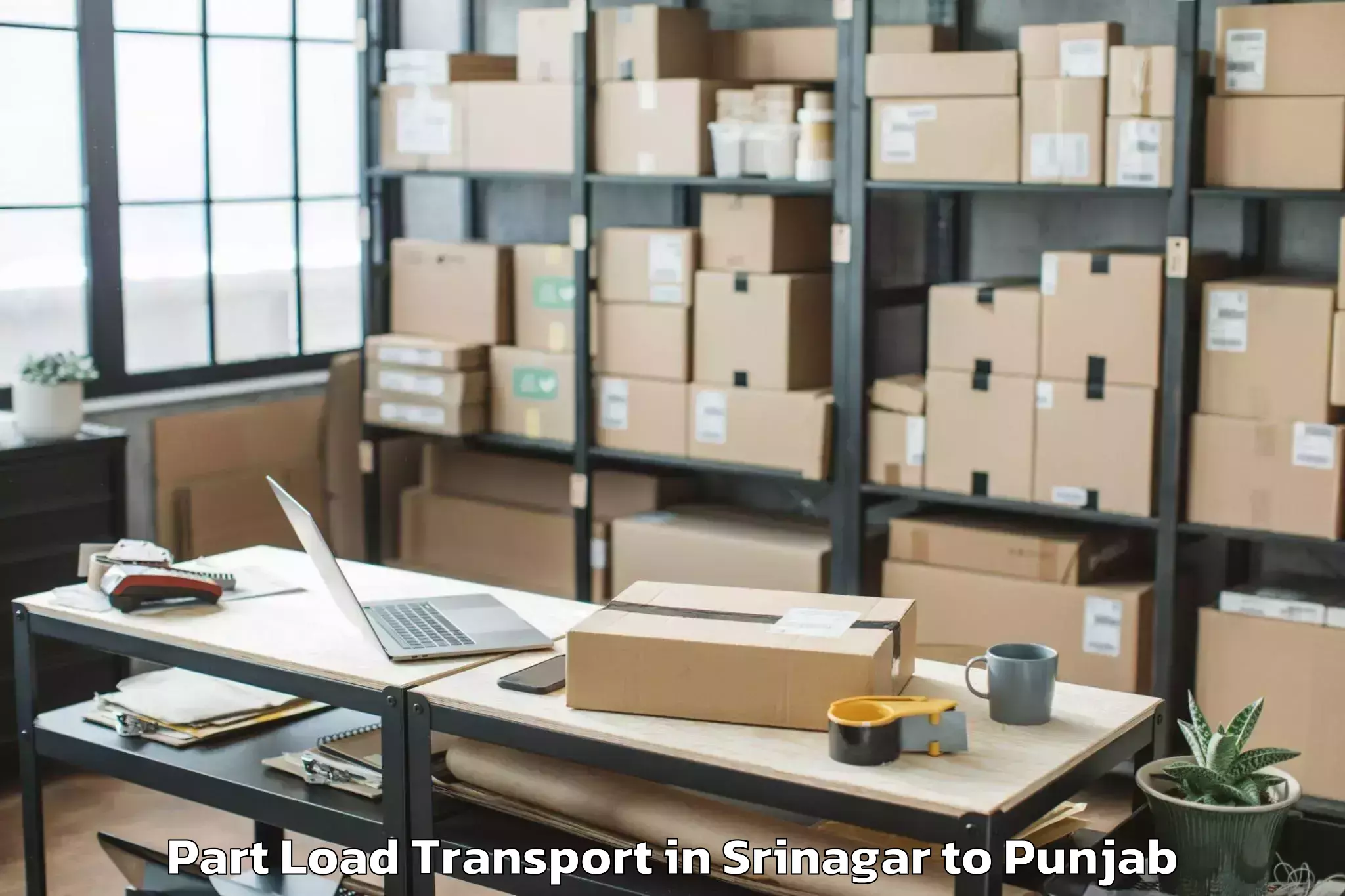 Leading Srinagar to Fazilka Part Load Transport Provider